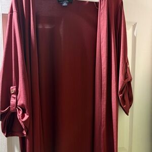 Burgundy Open Front Cardigan